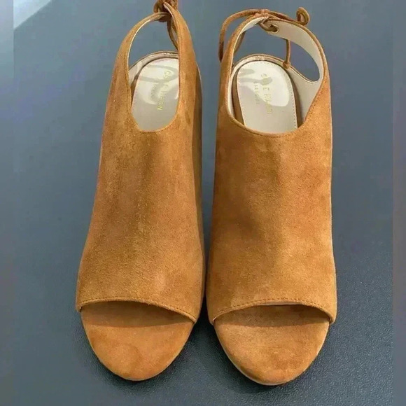Cole Haan Leather Heel Sling Back Heel Shoes Sandals Emmett 70s Retro Boho New - Picture 6 of 12